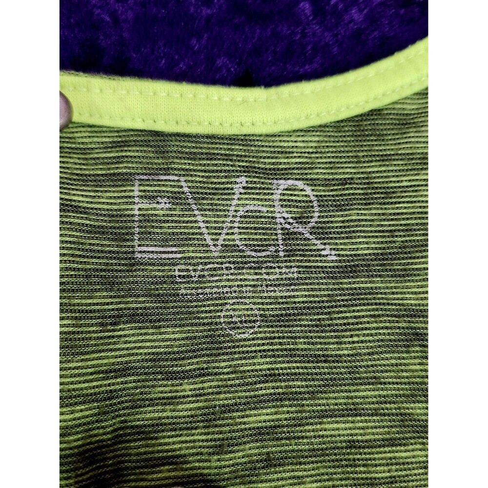 EVcR Womens Green Yellow Sleeveless Razorback Tank Top Cotton Size XL image 2